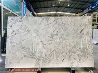 Silver Statuario Marble Slabs Armani Calacatta Grey Tile