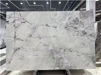 Silver Statuario Marble Slabs Armani Calacatta Grey Tile