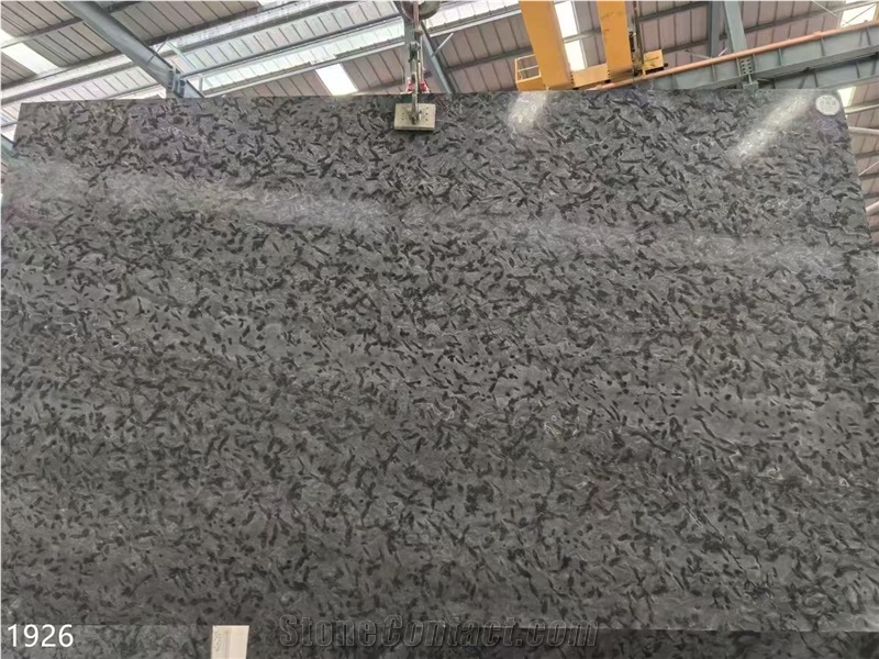 Versace Black Granite Slabs Leath Finish Stone Tile For Wall