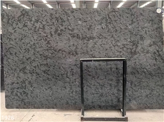 Versace Black Granite Slabs Leath Finish Stone Tile For Wall