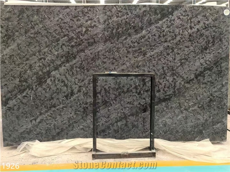 Versace Black Granite Slabs Leath Finish Stone Tile For Wall