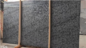 Versace Black Granite Slabs Leath Finish Stone Tile For Wall