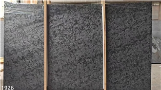 Versace Black Granite Slabs Leath Finish Stone Tile For Wall