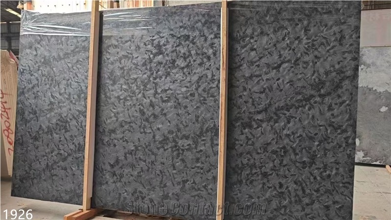 Versace Black Granite Slabs Leath Finish Stone Tile For Wall