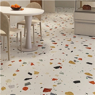 Colorful Terrazzo Floor Tiles For Dining Room Dressing