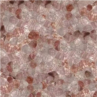Factory Pink Crystal Semiprecious Stone Slabs