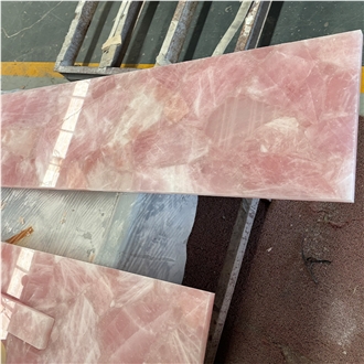 Factory Pink Crystal Semiprecious Stone Slabs
