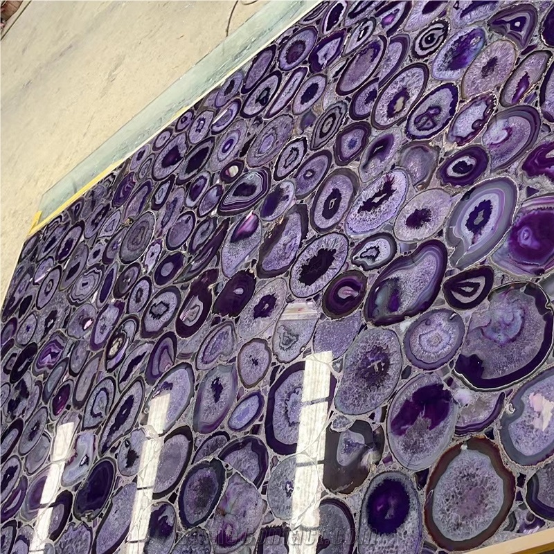 Factory Purple Agate Semiprecious Stone Slabs