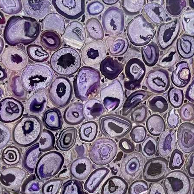 Factory Purple Agate Semiprecious Stone Slabs