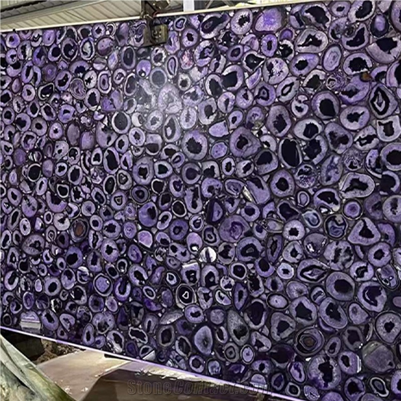 Factory Purple Agate Semiprecious Stone Slabs