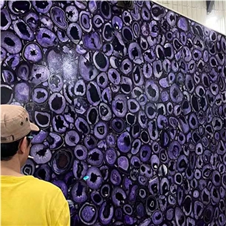 Factory Purple Agate Semiprecious Stone Slabs