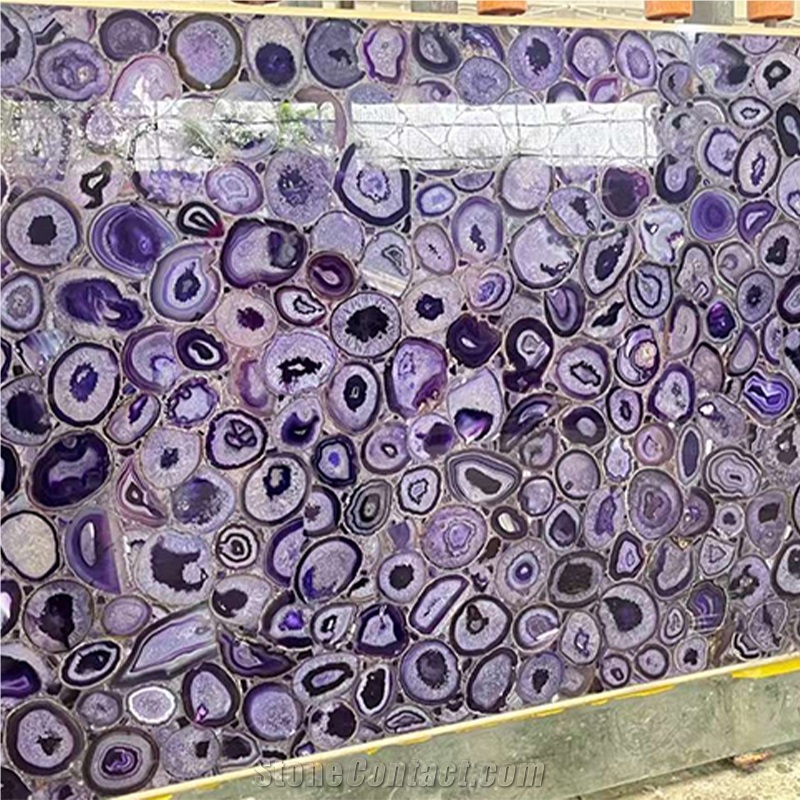 Factory Purple Agate Semiprecious Stone Slabs