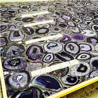 Factory Purple Agate Semiprecious Stone Slabs