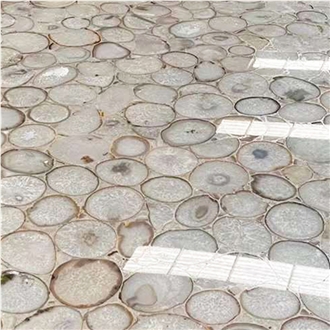 Factory White Agate Semiprecious Stone Slabs