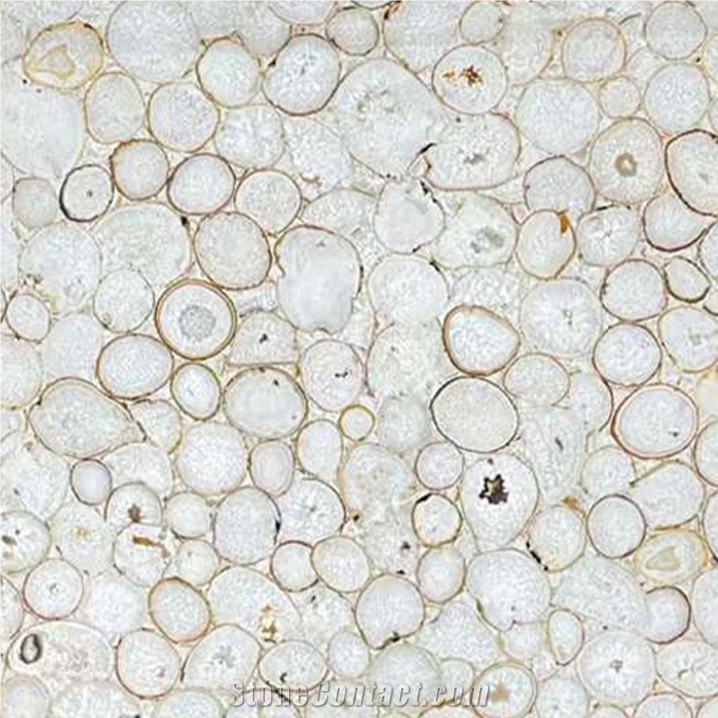 Factory White Agate Semiprecious Stone Slabs