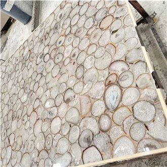 Factory White Agate Semiprecious Stone Slabs