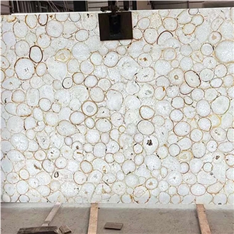 Factory White Agate Semiprecious Stone Slabs