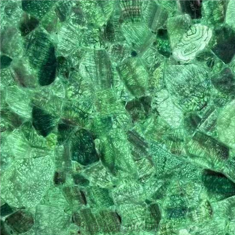 Green Crystal Agate Semiprecious Stone Tiles