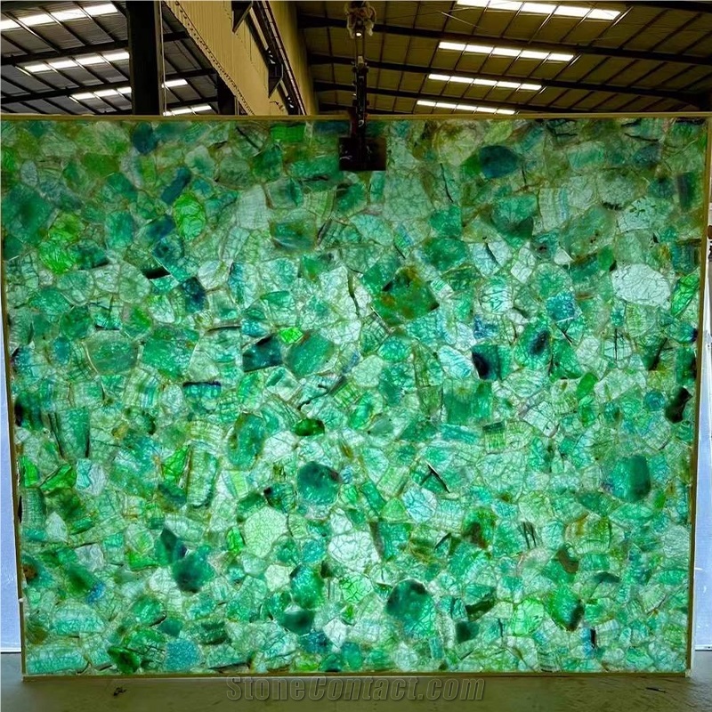 Green Crystal Agate Semiprecious Stone Tiles