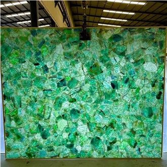 Green Crystal Agate Semiprecious Stone Tiles