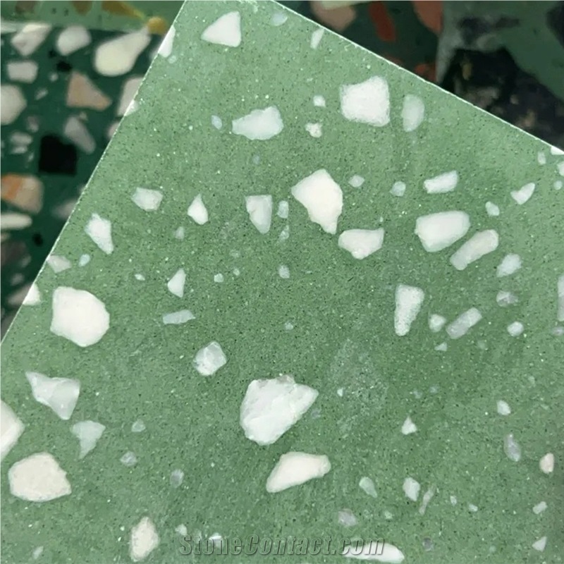 Green Terrazzo Floor Tiles For Interior Dining Room