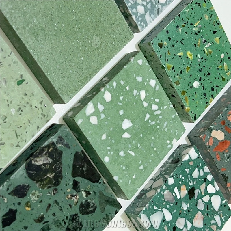 Green Terrazzo Floor Tiles For Interior Dining Room