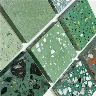 Green Terrazzo Floor Tiles For Interior Dining Room