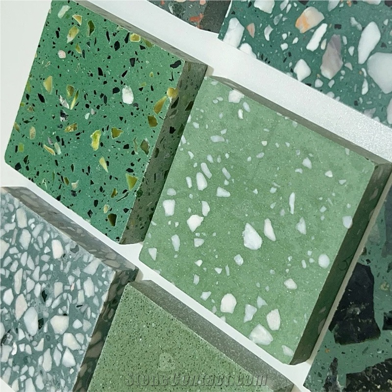 Green Terrazzo Floor Tiles For Interior Dining Room
