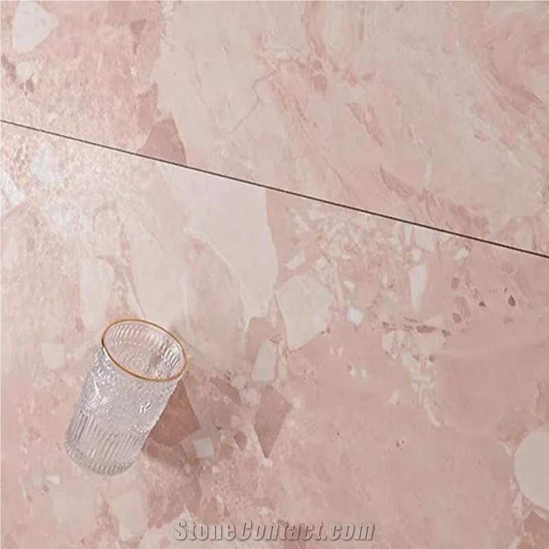 Pink Terrazzo Floor Tiles For Bathroom Wall Design