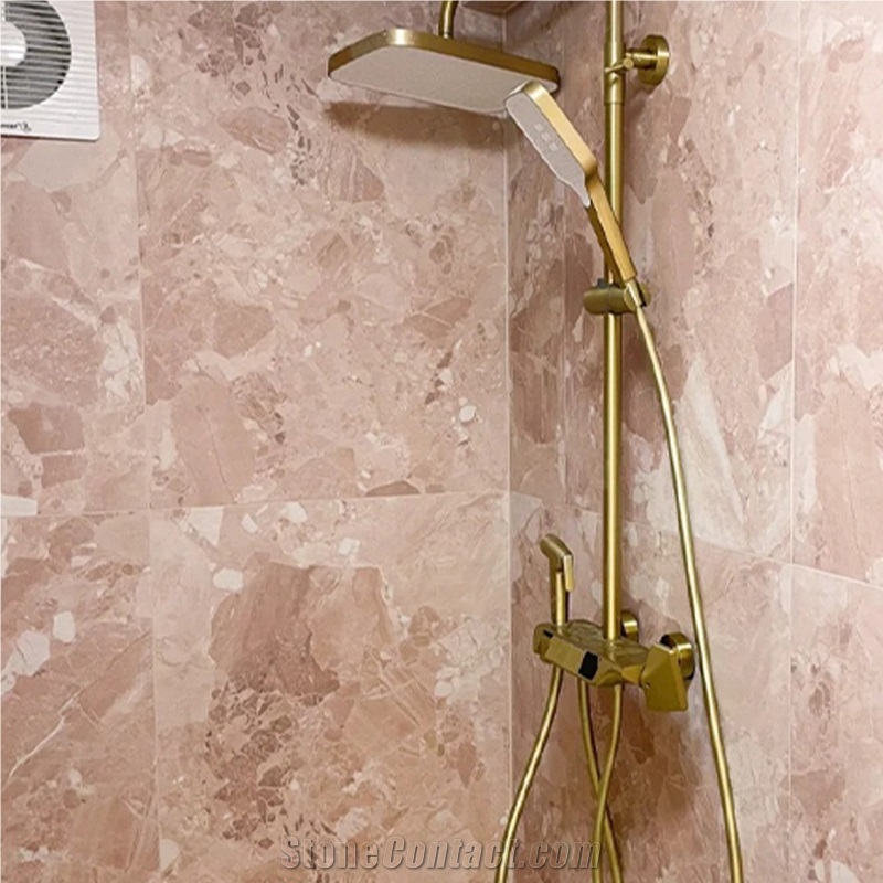 Pink Terrazzo Floor Tiles For Bathroom Wall Design