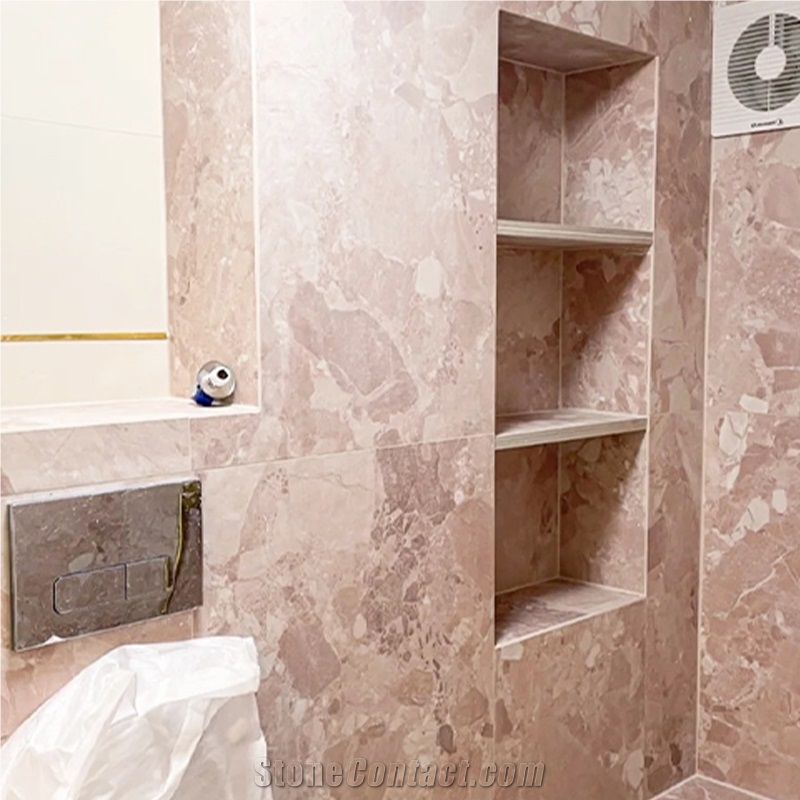 Pink Terrazzo Floor Tiles For Bathroom Wall Design