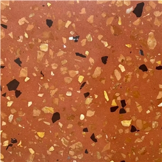 Red Terrazzo Slabs Texture Floor Tiles For Interior