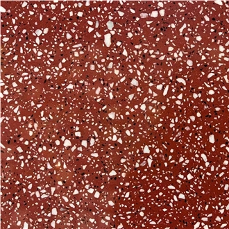 Red Terrazzo Slabs Texture Floor Tiles For Interior
