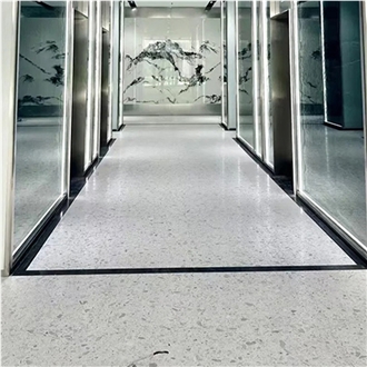 White Terrazzo Floor Tiles For Bathroom Floor Design