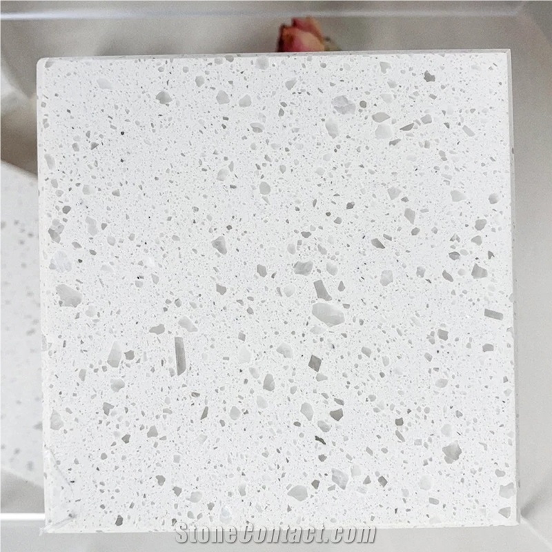 White Terrazzo Floor Tiles For Bathroom Floor Design