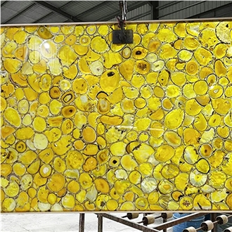 Yellow Agate Semiprecious Stone Slabs
