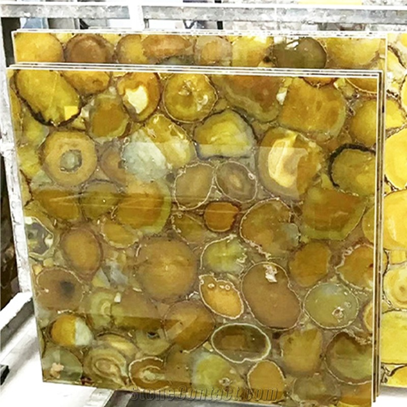 Yellow Agate Semiprecious Stone Slabs