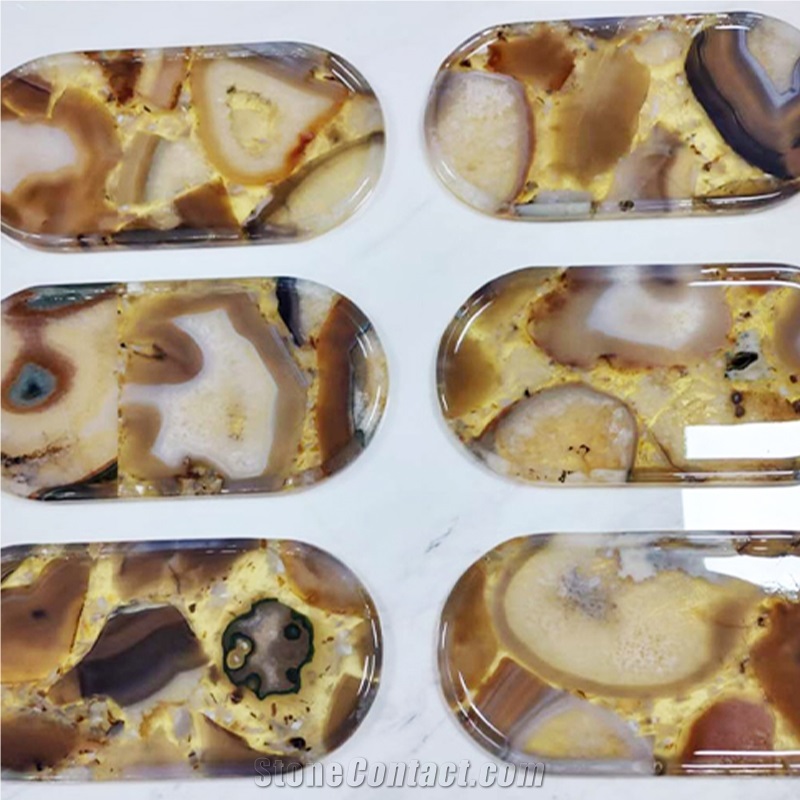 Yellow Agate Semiprecious Stone Slabs