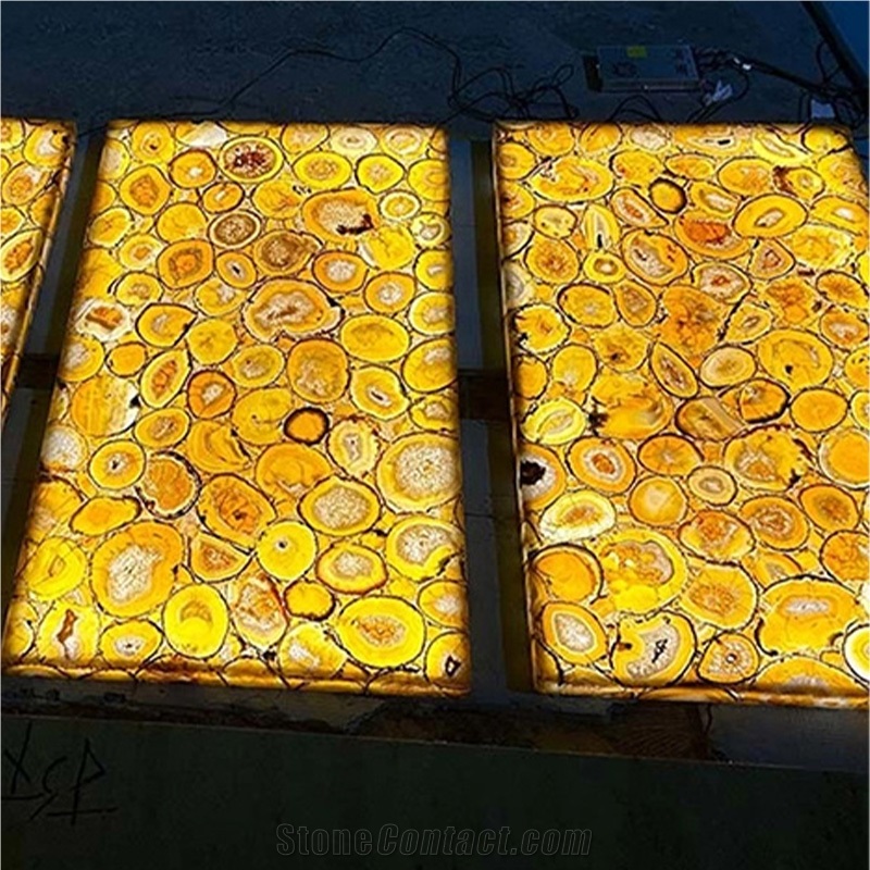 Yellow Agate Semiprecious Stone Slabs