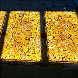 Yellow Agate Semiprecious Stone Slabs