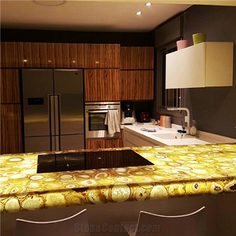 Yellow Agate Semiprecious Stone Slabs