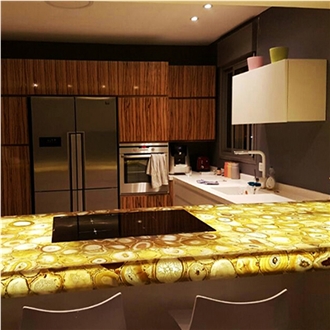 Yellow Agate Semiprecious Stone Slabs