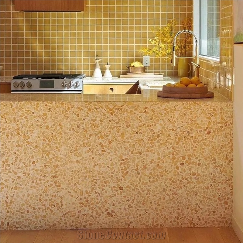 Yellow Terrazzo Floor Tiles For Home Living Room Design Slab