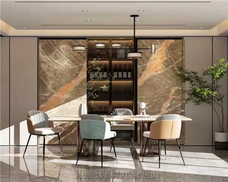 Ombra Di Caravaggio Marble Slabs Bathroom Floor