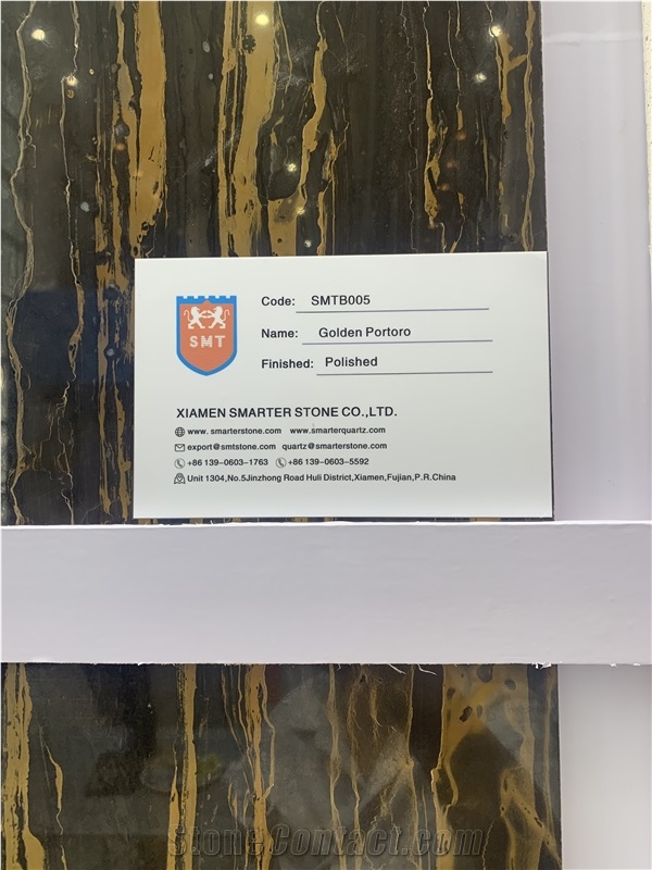 Golden Portoro Marble Slabs And Tiles