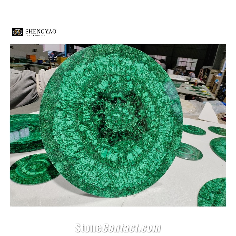 2025 Luxury Green Malachite Stone Pattern Semiprecious Slabs
