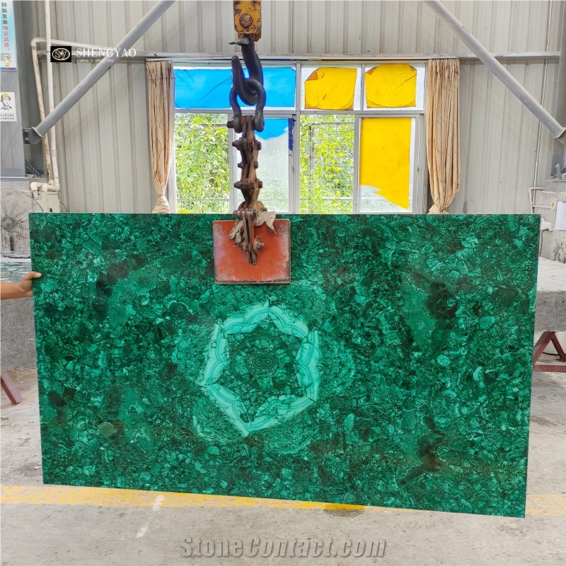 2025 Luxury Green Malachite Stone Pattern Semiprecious Slabs