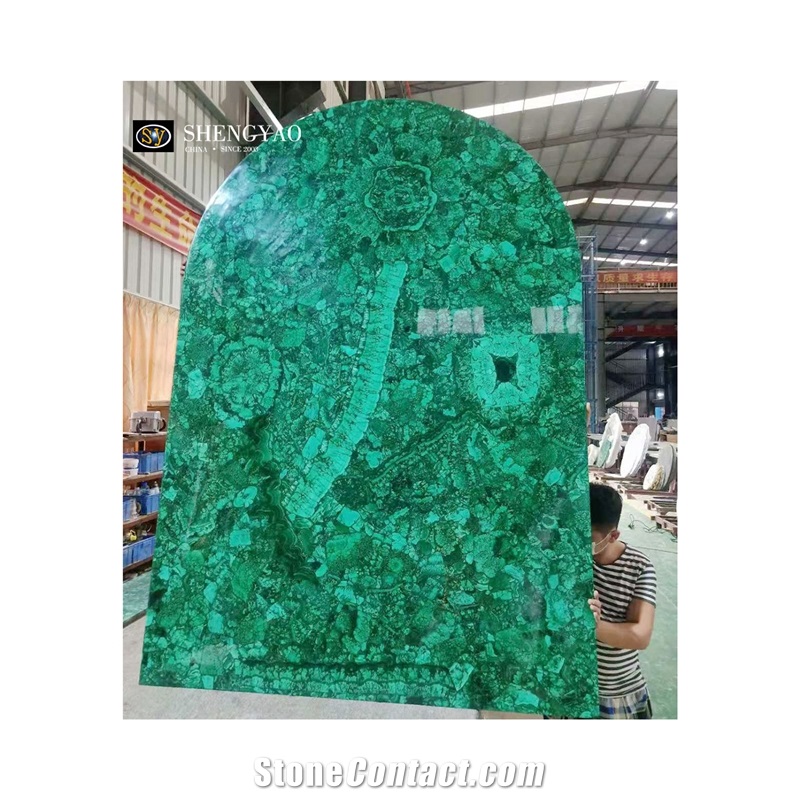 2025 Luxury Green Malachite Stone Pattern Semiprecious Slabs