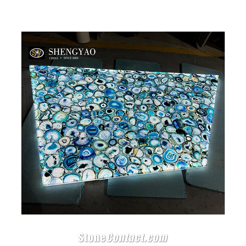 Agate Semiprecious Slabs Translucent Stone Flooring Tile