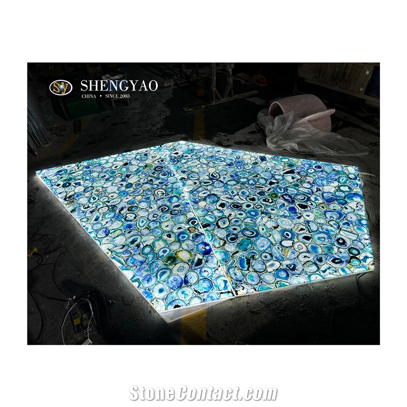 Agate Semiprecious Slabs Translucent Stone Flooring Tile